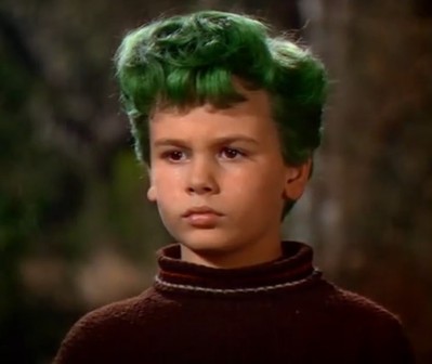 the boy with green hair